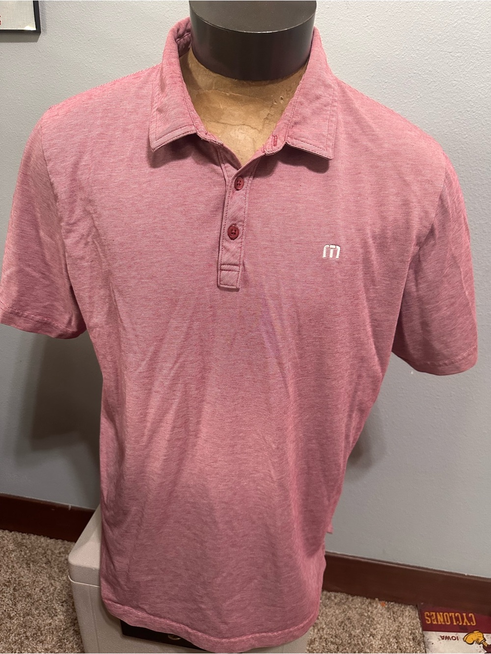 Travis Mathew XXL Men's Heather Pink Polo Shirt